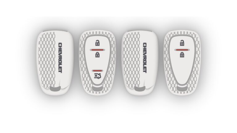 Imagen de funda para llaves en color blanco.