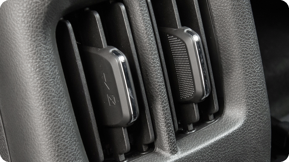 Detalle de ventilación interior del Chevrolet Spin 2026, climatización avanzada para máximo confort de todos los pasajeros.