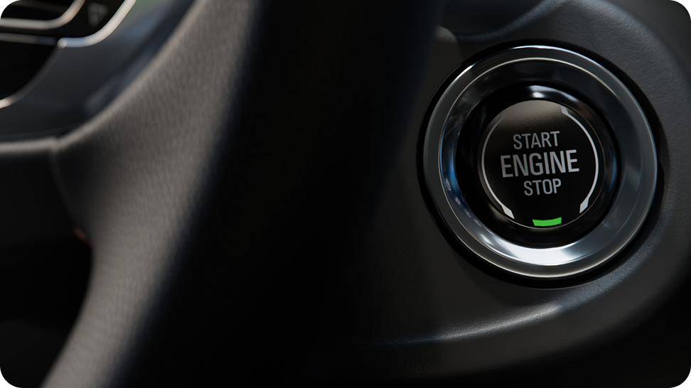 Botón de encendido del Chevrolet Spin 2026, tecnología moderna para mayor facilidad y rapidez al iniciar cada viaje.