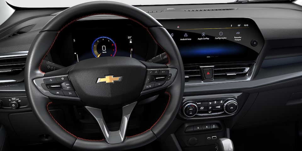 Tablero digital y volante del Chevrolet Spin 2026, destaca por su tecnología avanzada y conectividad total para el conductor.