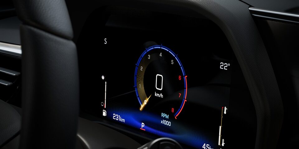 Tablero digital del Chevrolet Spin 2026, tecnología avanzada para una experiencia de conducción segura, moderna y eficiente.