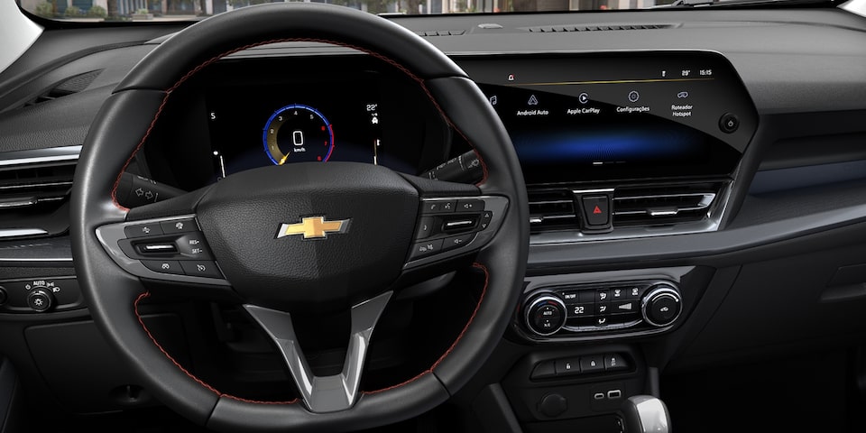 Volante multifunción y panel digital del Chevrolet Spin 2026, tecnología avanzada y control total para una experiencia de manejo superior.