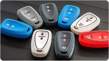 Funda de silicona protectora para llave presencial de 2 botones de la Chevrolet Trailblazer en Argentina.