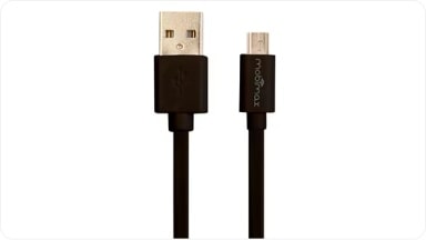 Accesorio de cable Micro USB color negro para dispositivos Android, de 1 metro de longitud para conexión cómoda dentro de la SUV Chevrolet Trailblazer en Argentina.