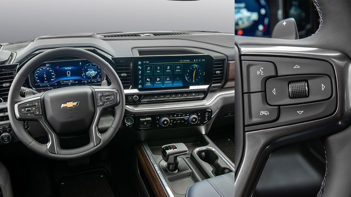 Vista completa de la tecnología que incluye la Chevrolet Silverado.
