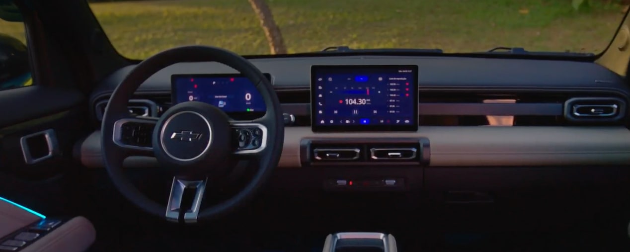 Vista completa del tablero del Chevrolet Spark EUV.