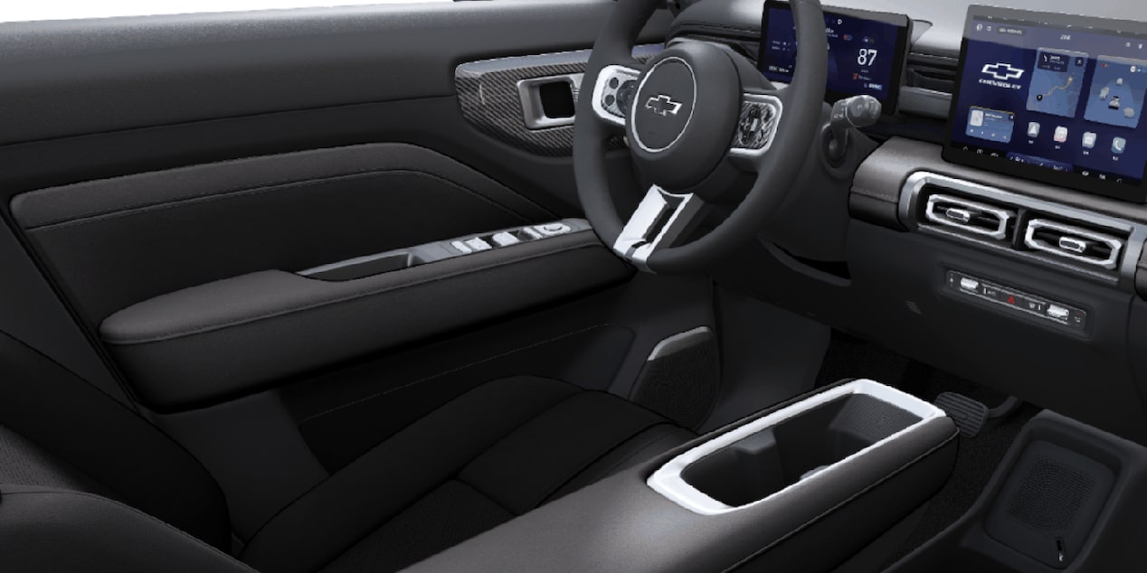 Cabina negra del Chevrolet Spark EUV, tecnología y confort para una experiencia de manejo superior