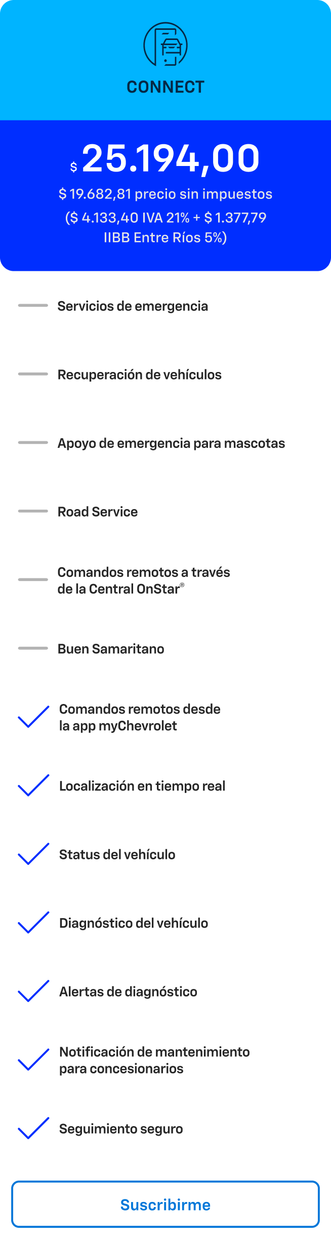 Chevrolet Argentina - Beneficios y planes OnStar