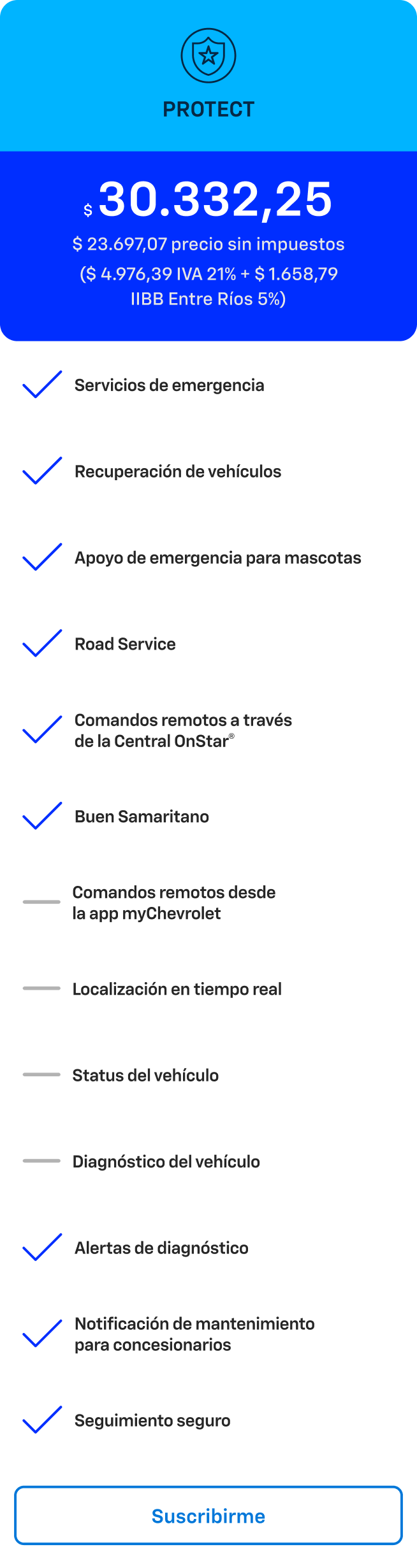 Chevrolet Argentina - Beneficios y planes OnStar