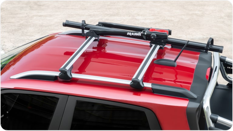 Soporte para bicicleta en el techo de la Chevrolet Montana.