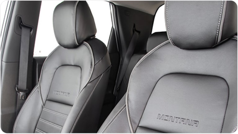 Vista en detalle de Cobertura de asiento premium de la Chevrolet Montana.