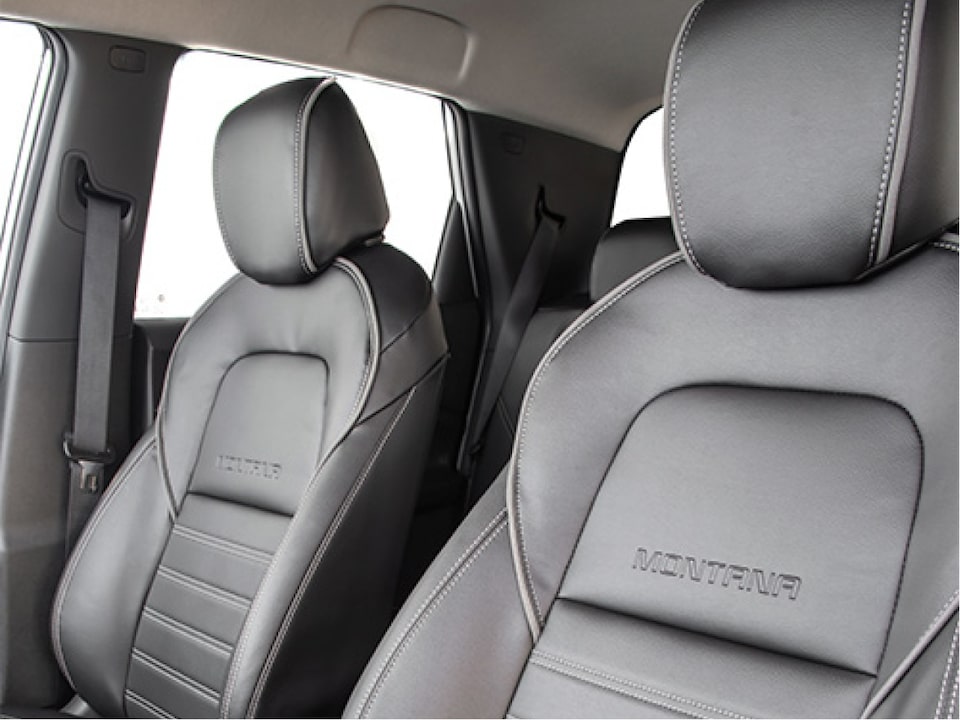 Vista en detalle de Cobertura de asiento premium de la Chevrolet Montana.