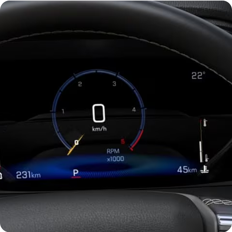 Tablero digital personalizable a bordo de la Chevrolet S10.