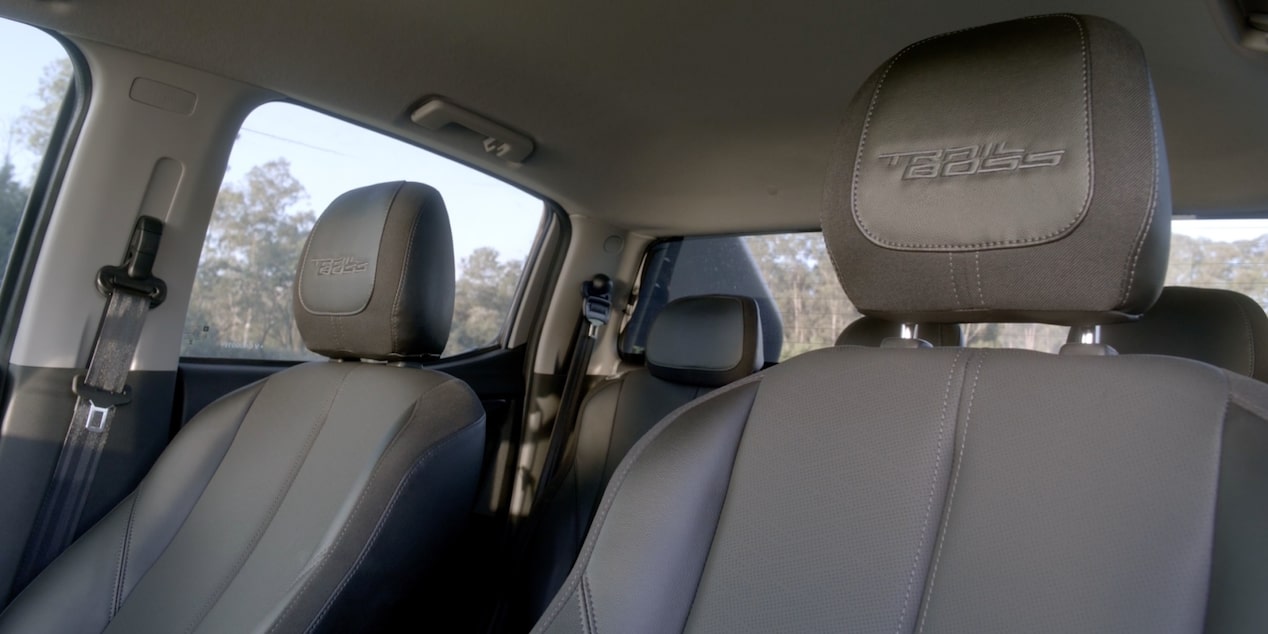 Detalle de los asientos de la Chevrolet S10 Trail Boss.