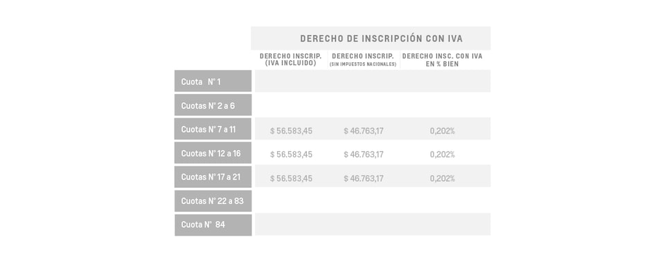 Spin - Derecho de inscripción con iva