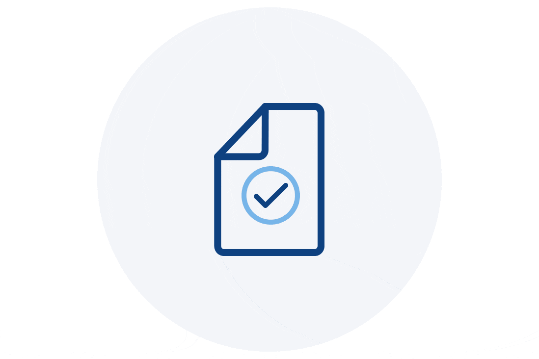 ícono de un documento validado.