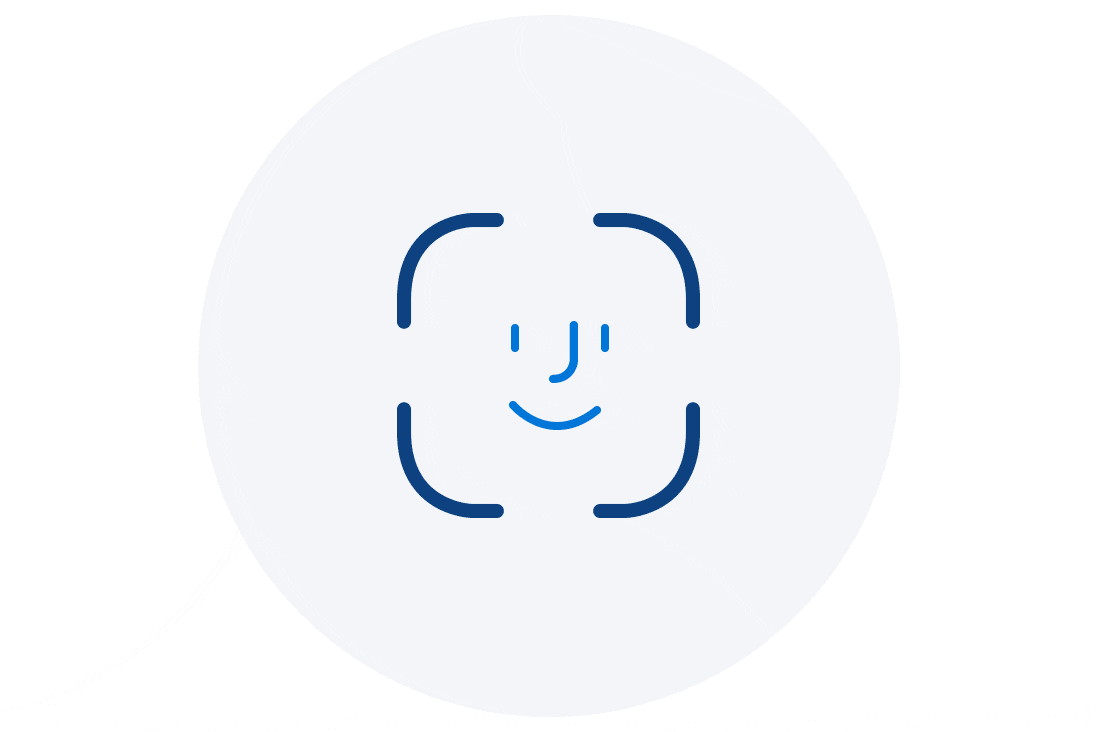 ícono de reconocimiento facial o Face ID.