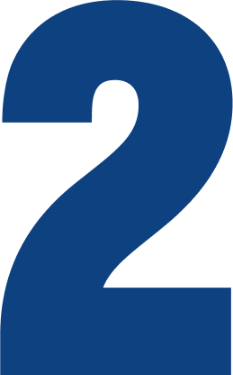 Número dos en color azul.