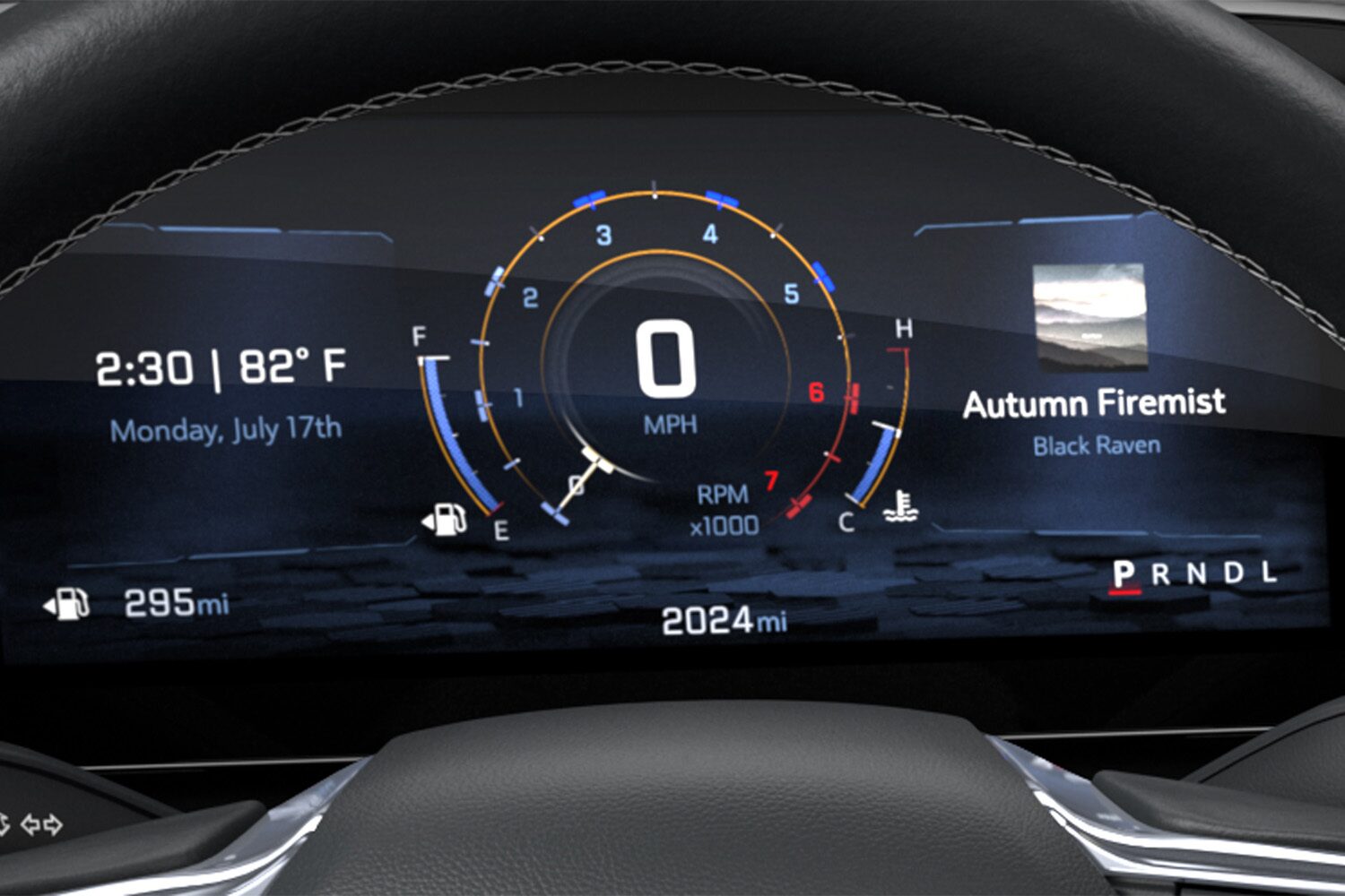 Tablero digital del Chevrolet Traverse Z71 con velocímetro central y datos de conducción.