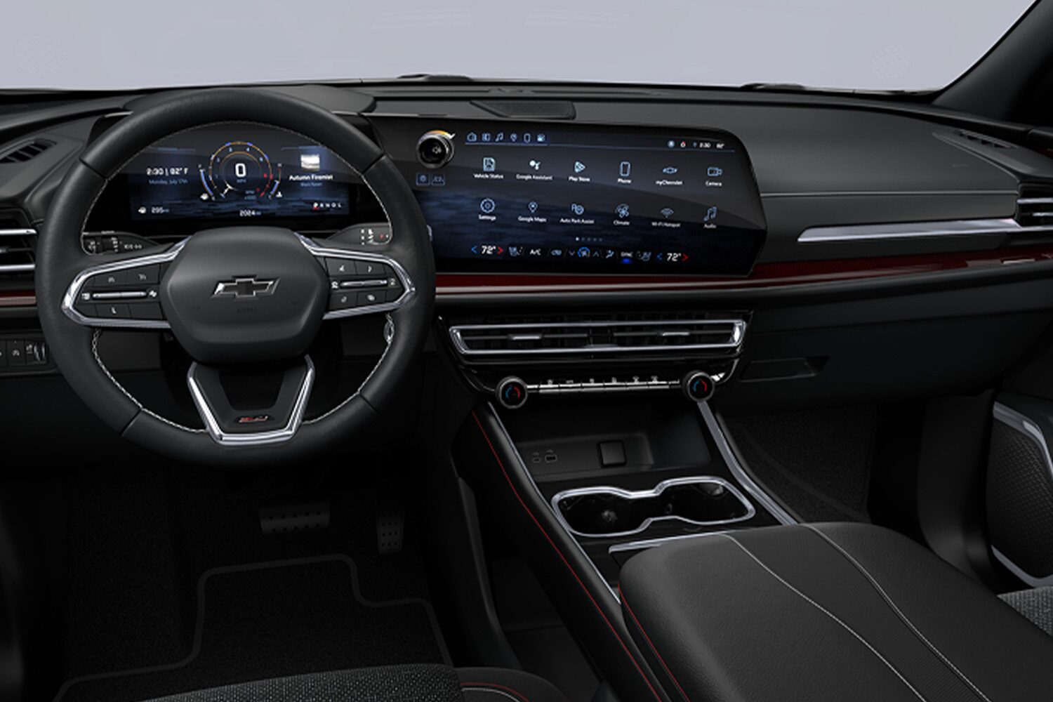 Vista interior de la Chevrolet Traverse Z71.