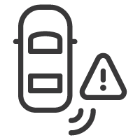 ícono de alerta de punto ciego.