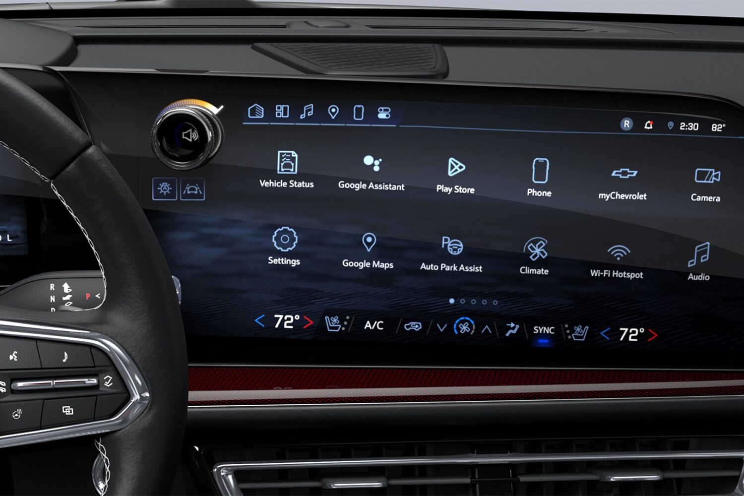 Vista en detalle de la pantalla táctic HD de 17.7 pulgadas.