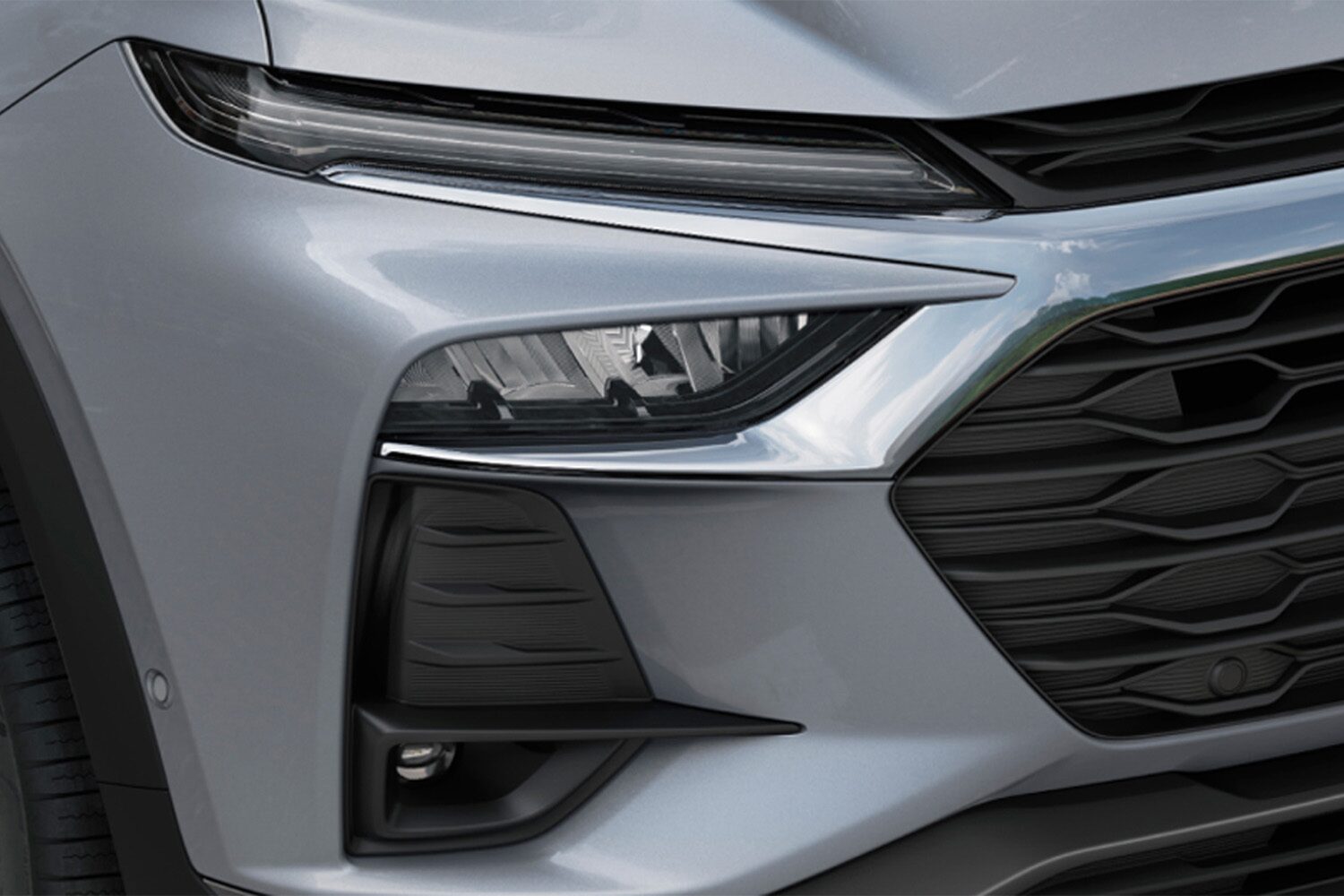 Faros LED delanteros de la Chevrolet Tracker con su nuevo diseño.