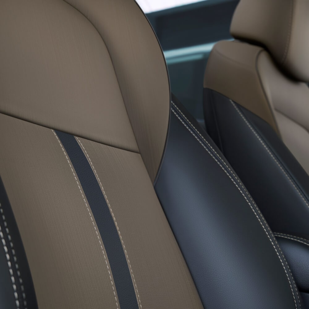 Detalle de asientos color Café de la Chevrolet Tracker.