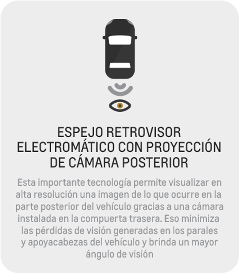 La camioneta Chevrolet Blazer RS cuenta con espejo retrovisor eléctrico con proyección de cámara posterior