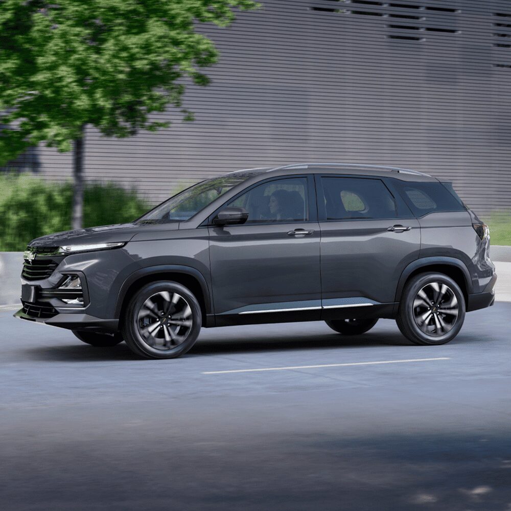 Vista lateral de la Chevrolet Captiva XL.