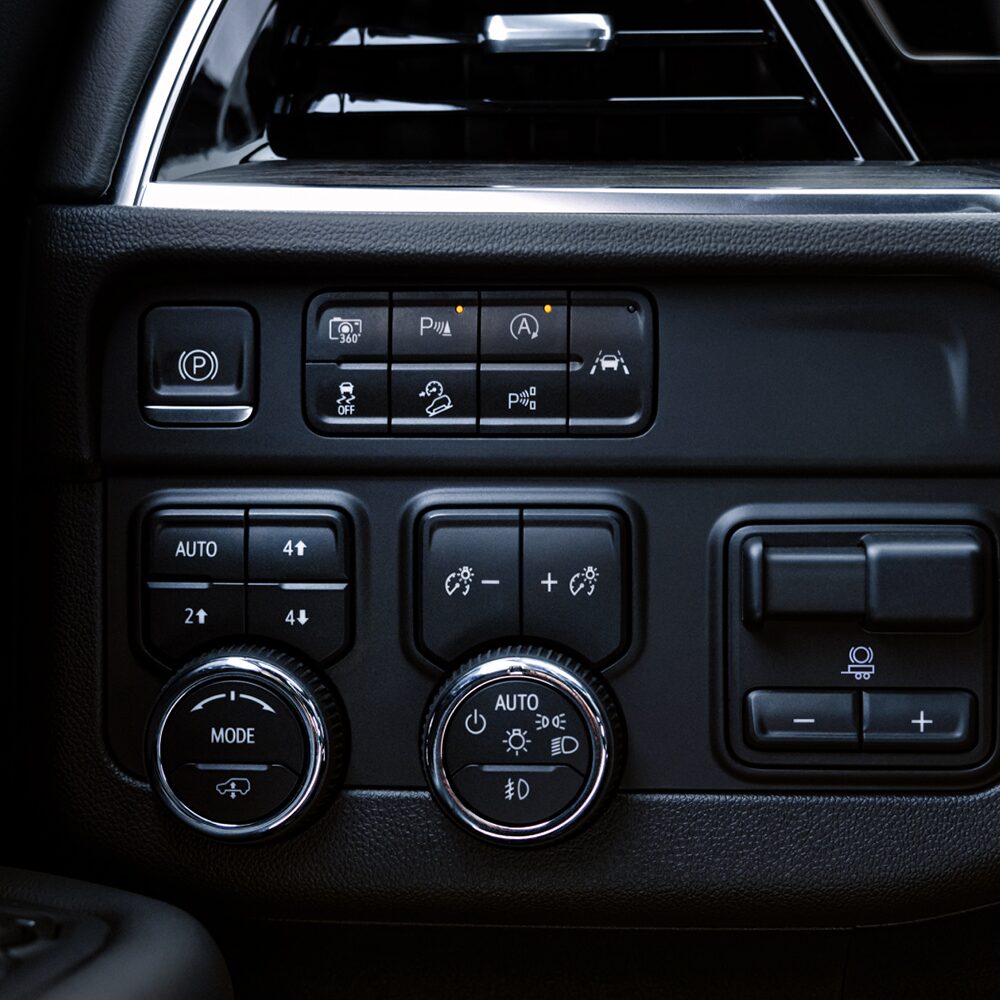 Panel de control del sistema de remolque de la Chevrolet Tahoe.