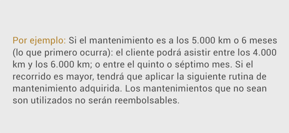Chevrolet Mantenimiento Prepagado - Texto 2