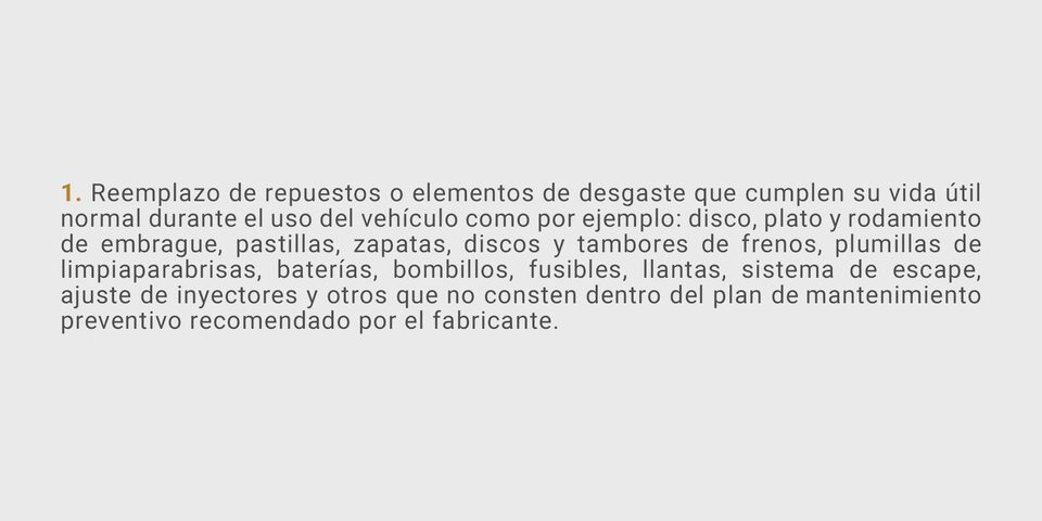 Chevrolet Mantenimiento Prepagado - Consideraciones 1