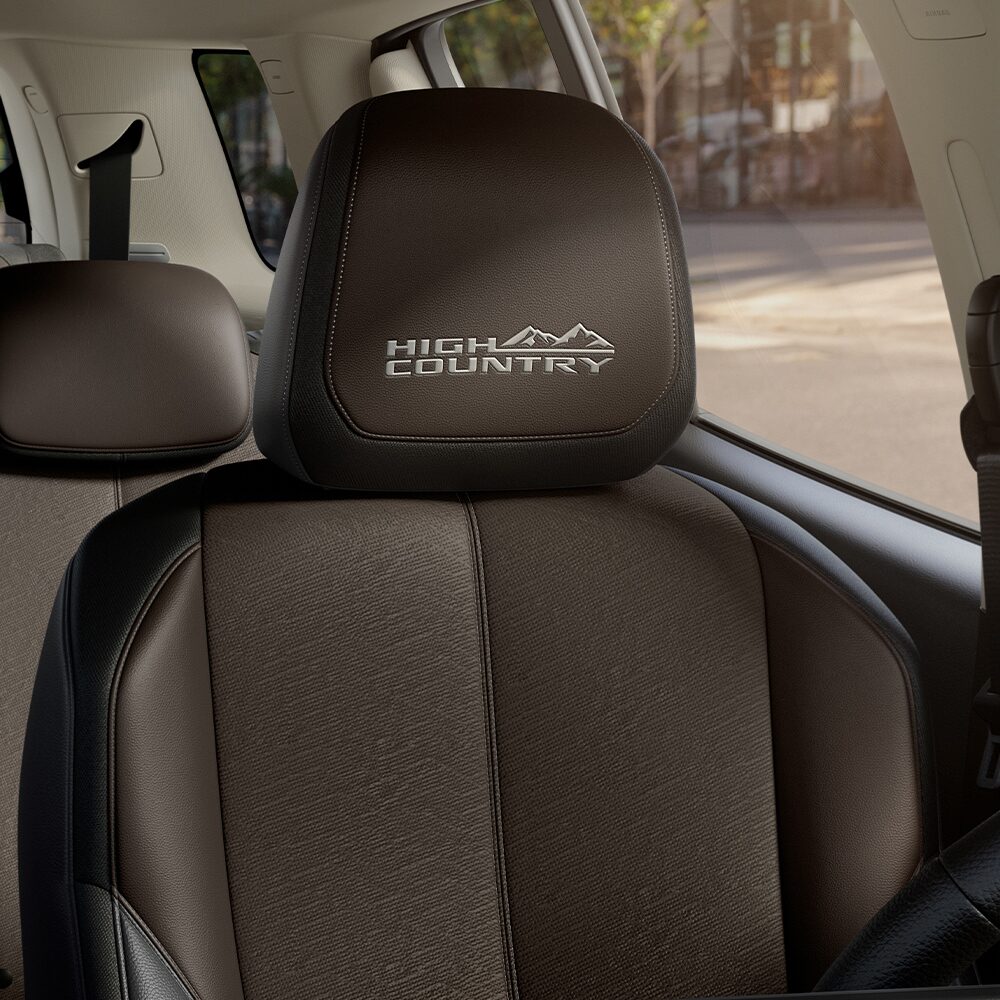 Vista cercana de los asientos de la Chevrolet Trailblazer.